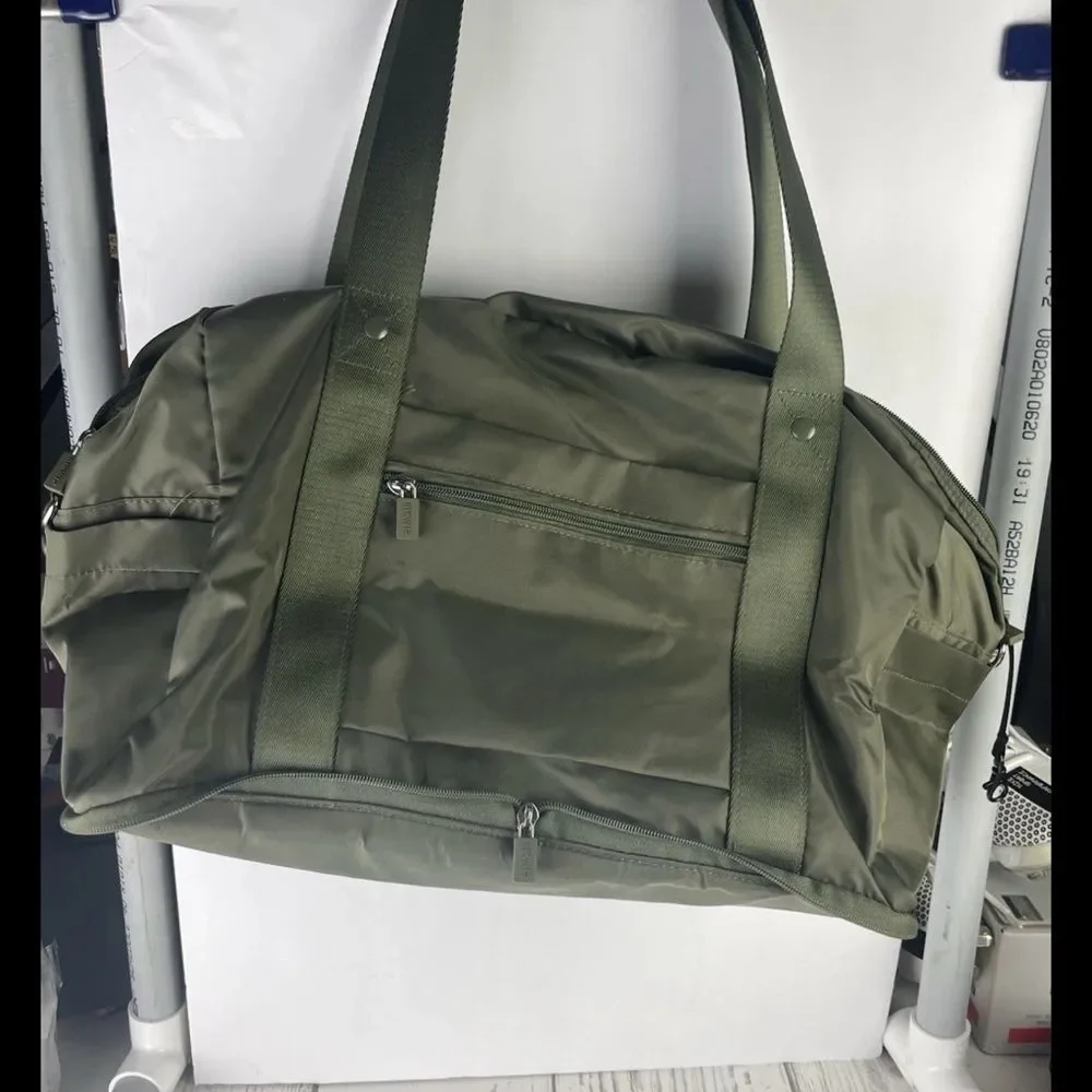 IHKWIP Packable Duffel Bag & Cosmetic Case Set Military Olive Green Travel Set